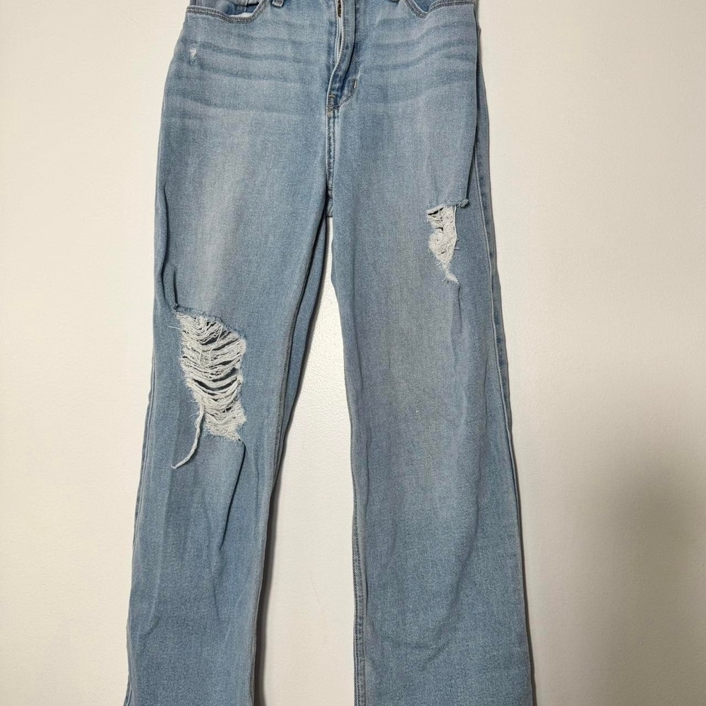 Women's Hollister Ultra High Rise Dad Stretch Distress Denim Jeans 24x29